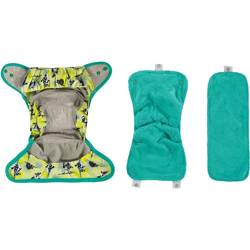 Pannolino Lavabile Taglia Unica In Bambù - Design All-in-Two Con Bottoni A Pressione | Per Neonati Fino Al Vasino - Foto 8