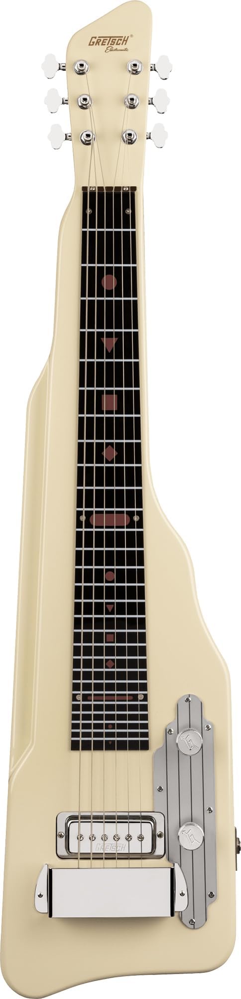 G5700 Electromatic Lap Steel 6-String Electric Guitar with Plastic Fingerboard and Mahogany Body (Right-Handed, Vintage White)