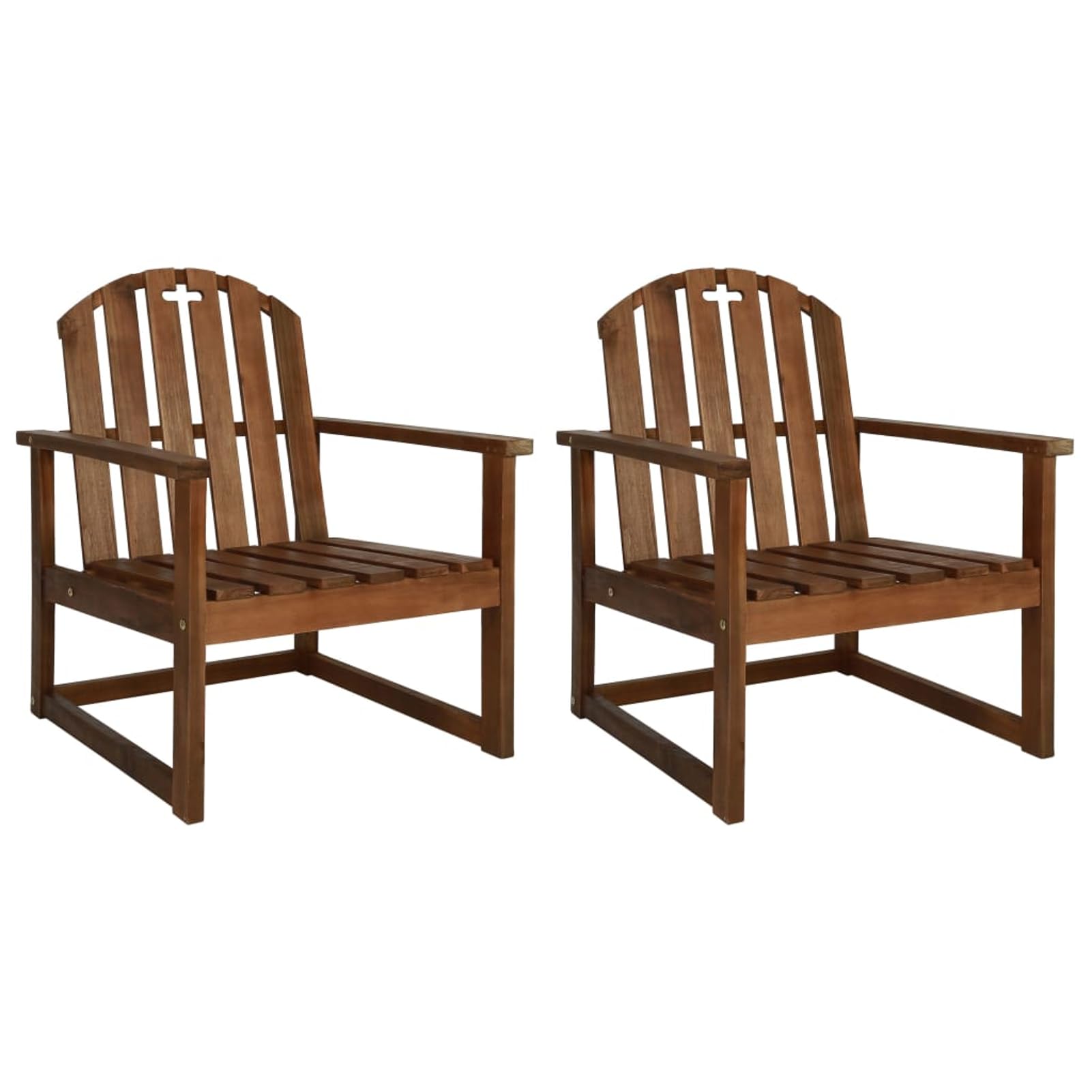 Chaises de jardin en bois d'acacia Gecheer LYKZJ-44033FR | Lot de 2