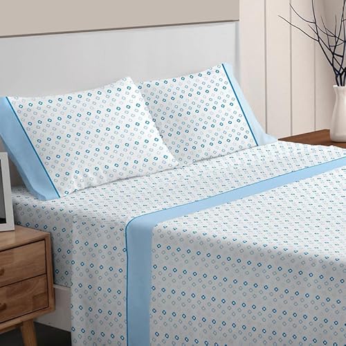 Rufino Díaz Juego Sábanas Franela Invierno Maria - Azul, 180 cm (con Dos almohadones)