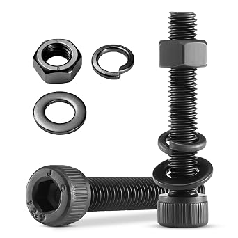30 Sets M5 x 40mm Hex Socket Head Cap Screws Bolts and Nuts, Flat & Lock Washers Kits, 12.9 Grade Alloy Steel, Allen Socket Drive,Black Oxide Finish, Full Threads,with Hex Spanner