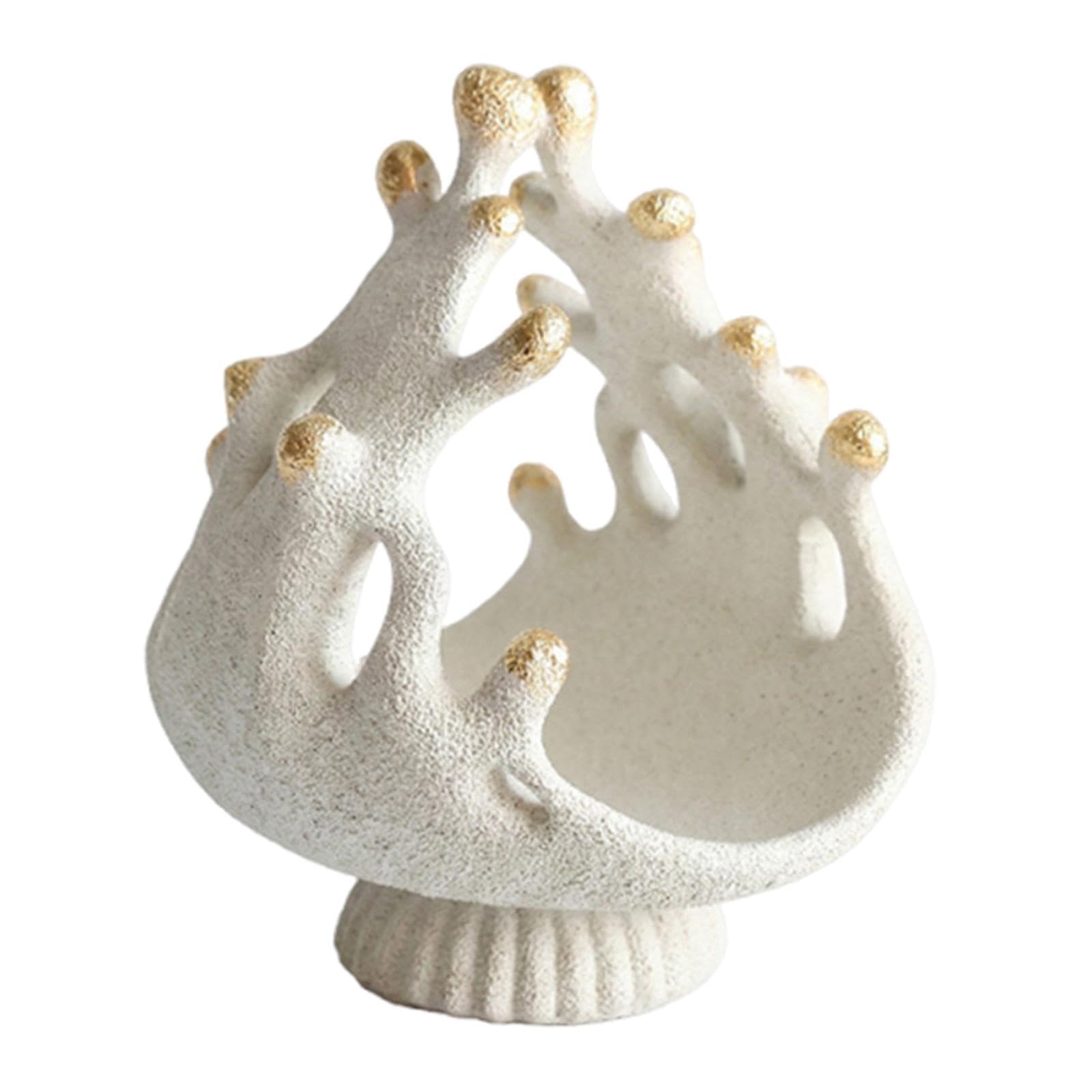 Bandeja de Joyas Bandeja Organizadora de Accesorios Plato Decorativo de Coral Figura Escandinava de Resina Apta para Mujeres Tocador Regalo Sala de Es, 21.5 Cm X 27 Cm