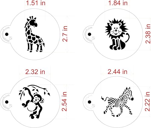 Miniatura 5 de Designer Stencils Jungle Animals Galleta, beigesemitransparente, se adapta a círculo de 3 pulgadas