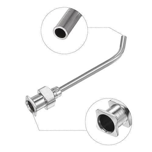 Miniatura 4 de HARFINGTON 12 agujas dispensadoras, calibre 15, punta roma, de acero inoxidable, 45 grados, con conector Luer Lock para cartuchos de tinta,
