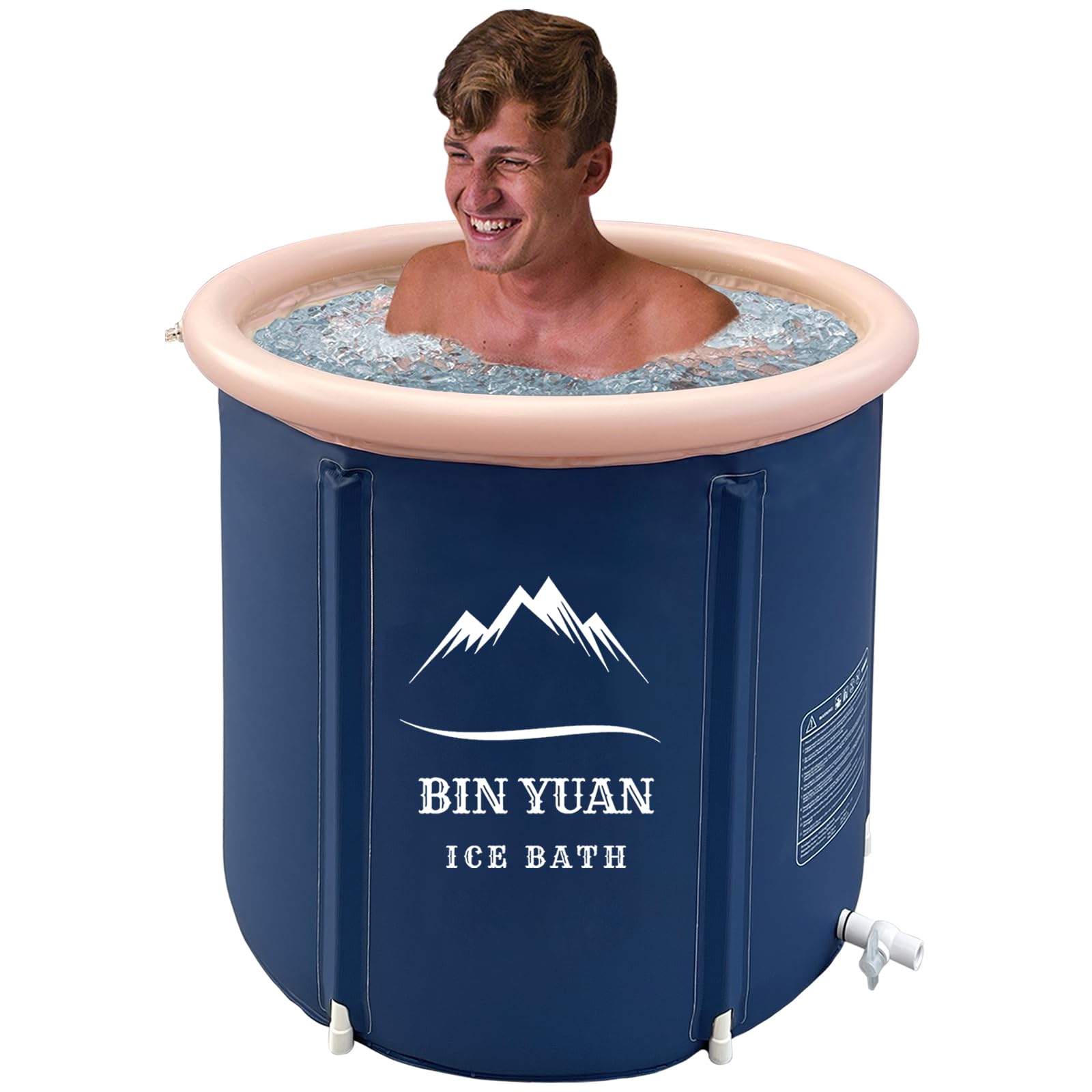 Vasca Da Bagno Pieghevole Gonfiabile Per Adulti Portatile Vasca Da Bagno Autoportante Per Adulti Soaking Spa Bagno Caldo Da Appoggiare Nella Doccia (Blu-Φ75x75cm)