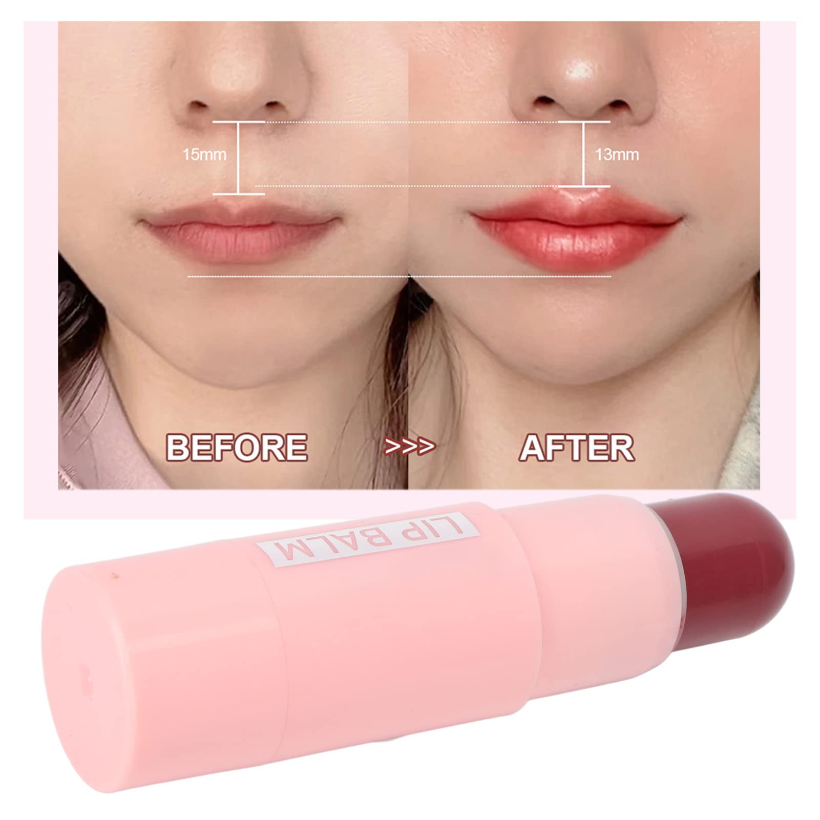 Pongnas Sérum Repulpant Rose pour les Lèvres, Baume Hydratant pour des Lèvres Plus Pulpeuses avec Formule Nourrissante, Rehausseur de Scintillant pour Maquillage Cosmétique