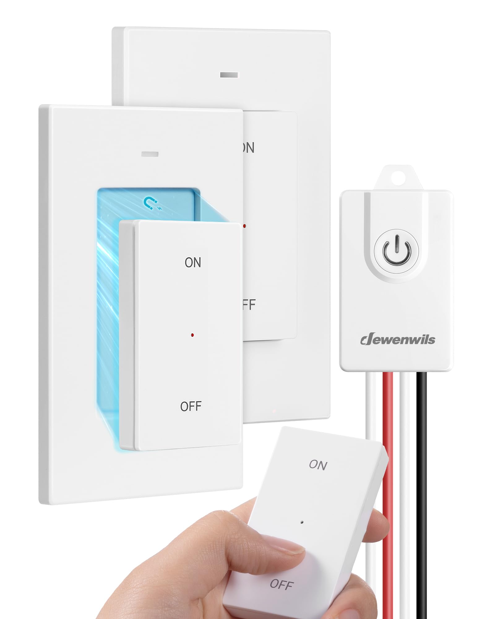 Decora 15 Amp Single Pole Rocker Light Switch, Wall Plate Included, UL Listed, White 10PK
