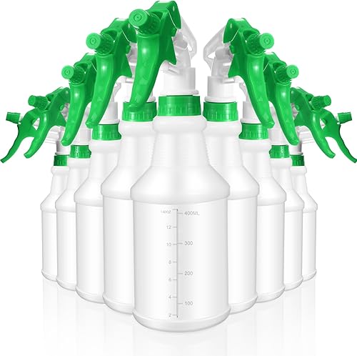 Paquete de 10 botellas de spray de 16 onzas, botellas vacías de pulverización de agua para soluciones de limpieza, botella de chorro recargable de