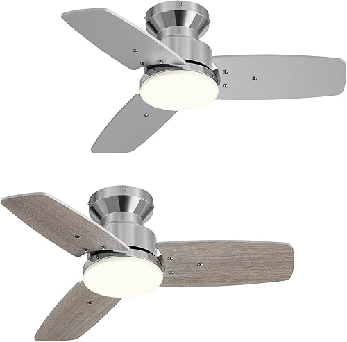 Miniatura 18 de Modernos ventiladores de techo de 42 pulgadas con luces y control remoto, dormitorio, sala de estar, oficina, montaje empotrado, 18 W, 3CCT