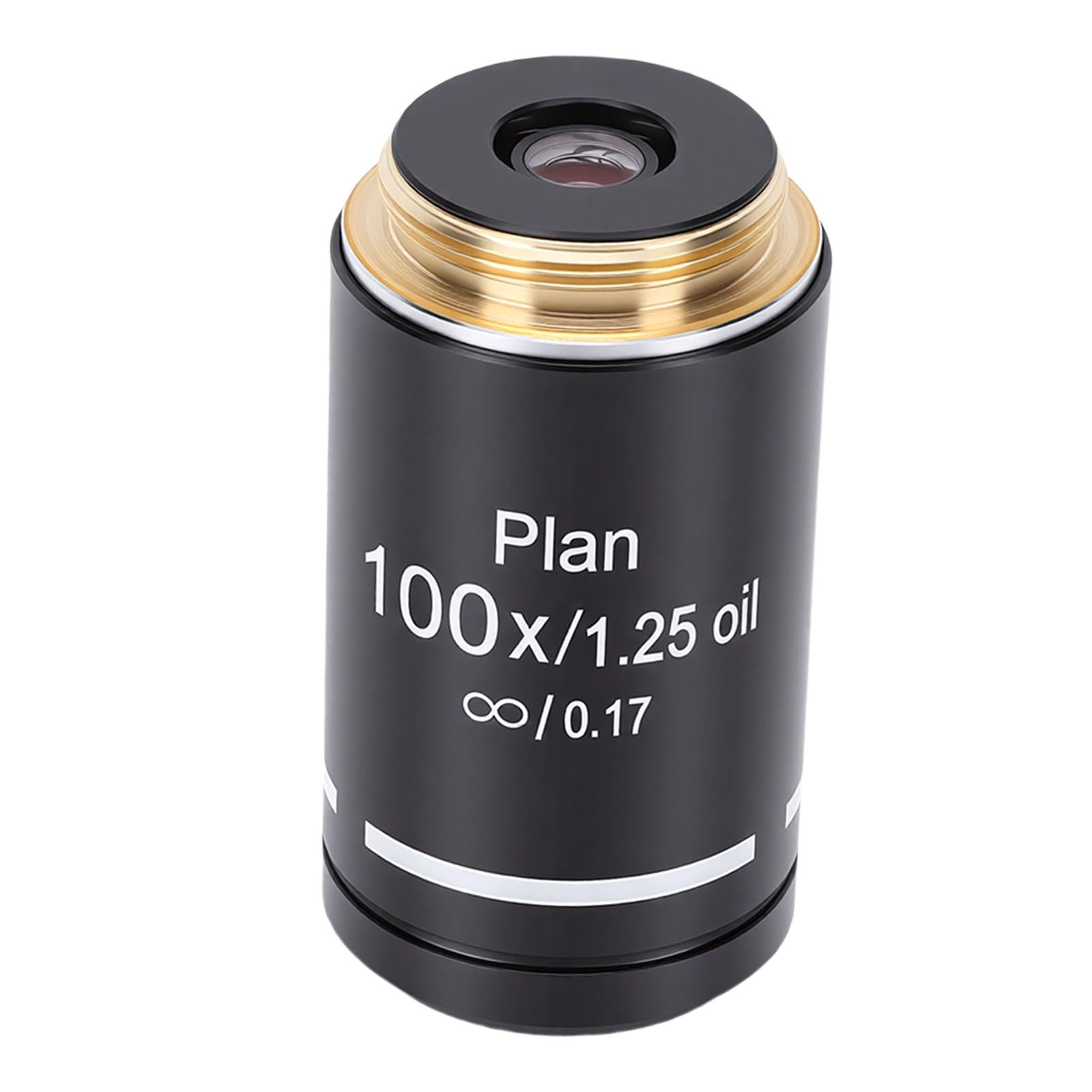 Ejoyous Lente Objetivo de Microscopio Plan, Aleación de Aluminio, Vidrio óptico, Hilo RMS de 20,2 Mm, Imágenes Claras, Aumento Múltiple para Microscopios Biológicos, Laboratorios,