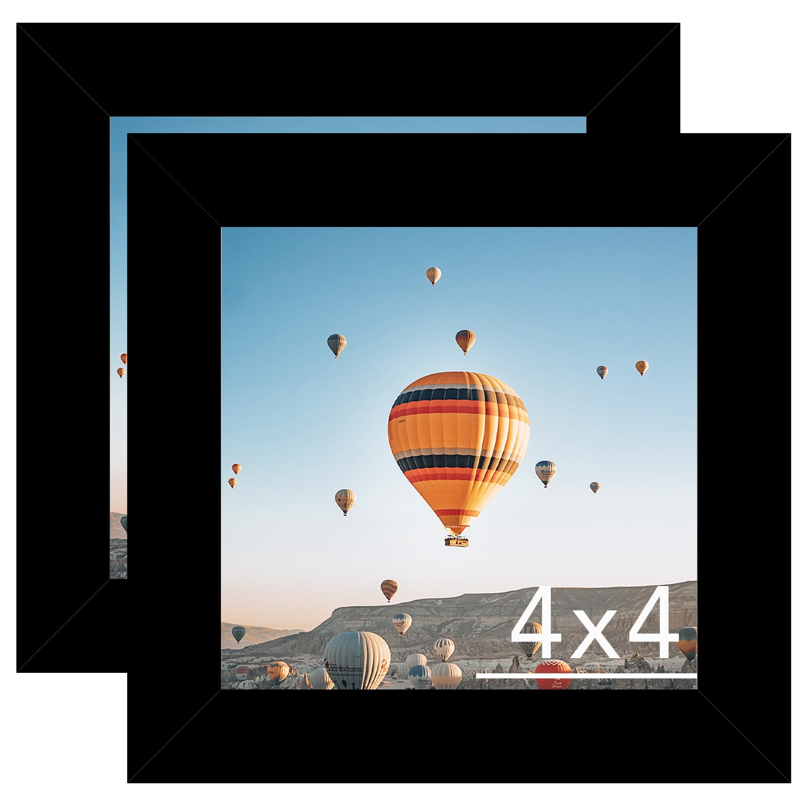 Amazon.com - 4x4 Picture Frame Set of 2 Black for Wall Hanging or