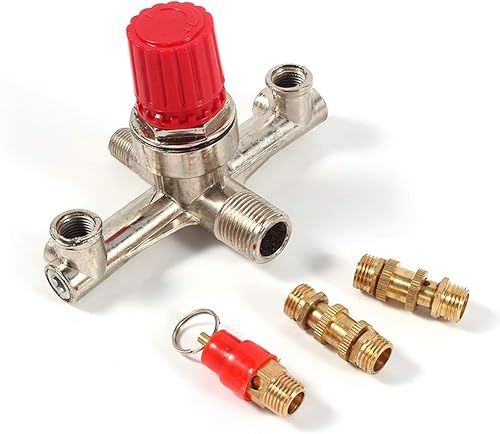 Fydun Válvula reguladora Tubo de salida doble Aleación Compresor de aire Interruptor Regulador de presión Válvula Ajuste Parte 1 pc disponible en Yaxa Venezuela