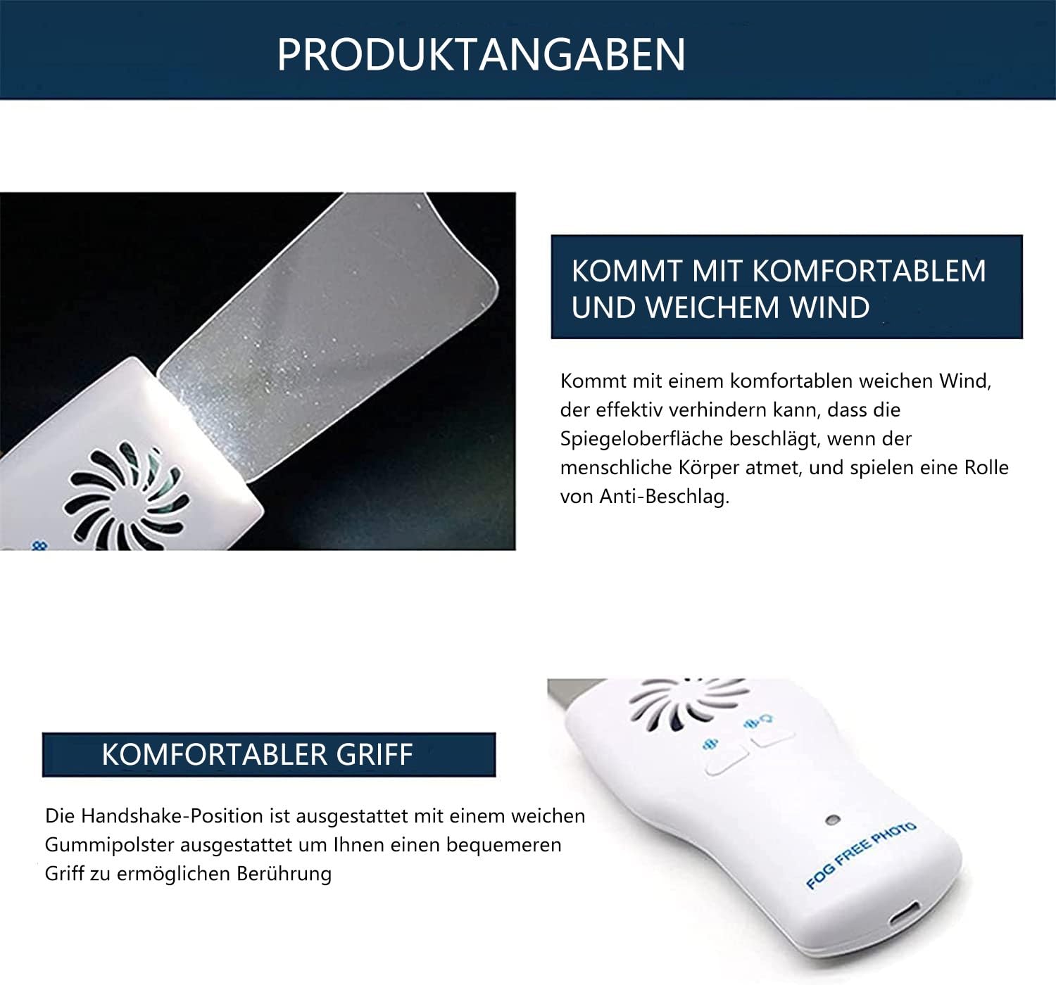 Fog-Free Intraoral Spiegel mit Griff, Dental Fotografie Spiegel, Dental Spiegel für Kieferorthopädie Led Double-Sided Reflektor, Dental Care Kit