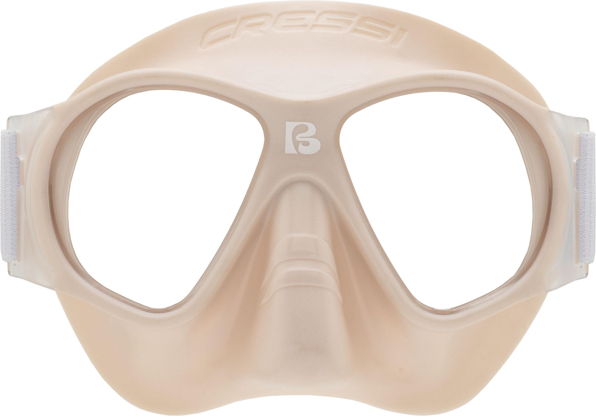 CRESSI since 1946 - Breezy Mask - Separate Polycarbonate Lenses and Soft TPR Face Mask Ideal Snorkelling Surface Swimming and Beach Holidays - Rose Gold Elastic Strap White - One Size - Kid