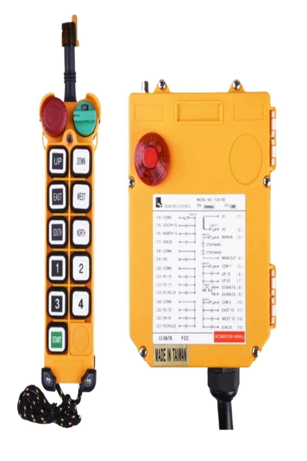 F24-10D 10 boutons double commande de levage de grue(1T1R,ACDC12-72V)