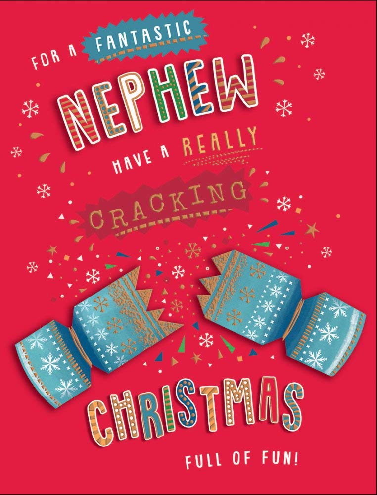 Piccadilly Greetings Modern Christmas Card Nephew - 8 x 6 inches