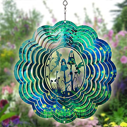 Spring Song Fairy Garden Wind Spinner for Yard and Garden Stainless Steel Spinner Indoor and Outdoor Hanging Decor Crafts Ornament Gifts Kinetic Art Yard Garden Hanging Wind Spinner