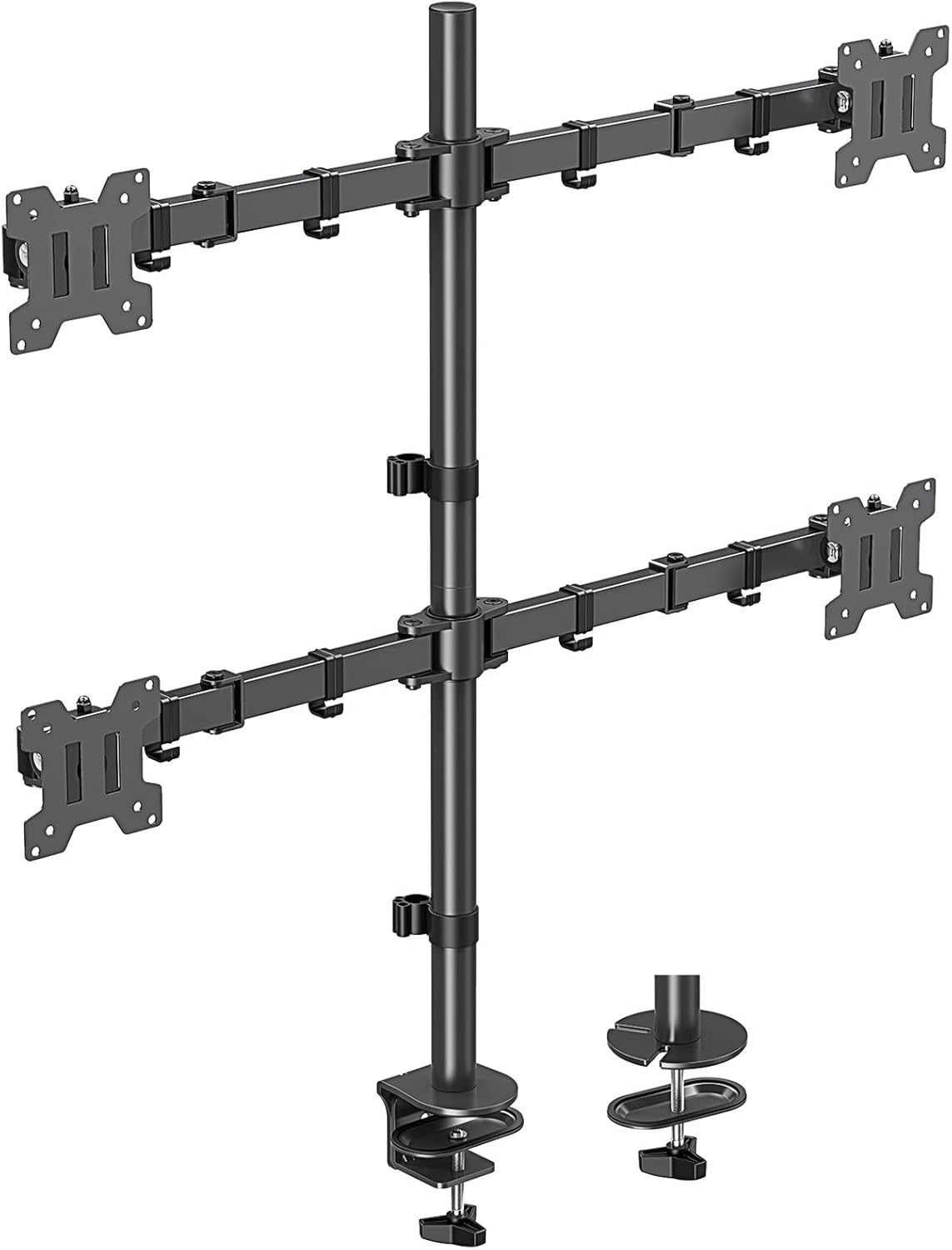 MOUNTUP Quad Monitor Stand, 4 Monitors Desk Mount+Monitor Mount Reinforcement