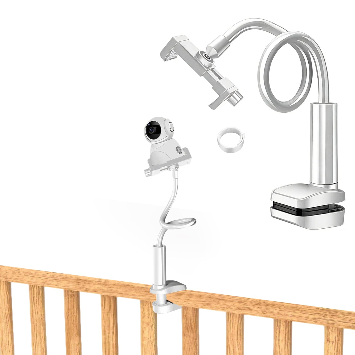 Baby Monitor Holder，Universal Baby Monitor Stand Compatible with Hello Baby/VTech/Nanit Pro/Momcozy & Most Baby Monitors,Flexible Adjustable baby camera holder