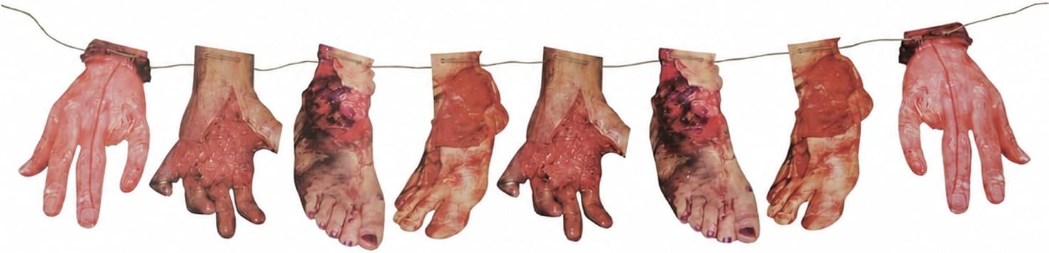 16Pcs Bloody Body Parts Halloween Garland, Hanging Party Bunting Decor