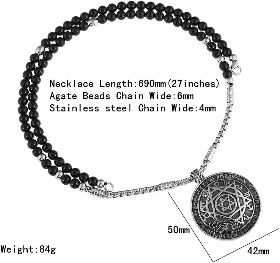 BLEUM CADE Solomon Six Pointed Star 12 Constellation Pendant Necklaces with Agate Chain 27" - Image 2