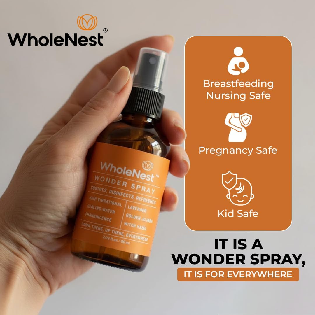 Postpartum Essentials Multi-Use Perineal Spray | All-Natural Postpartum Spray with Witch Hazel & Frankincense Oil | Gentle Support for Face & Room Mist, Birth Recovery & Breastfeeding | 60ml