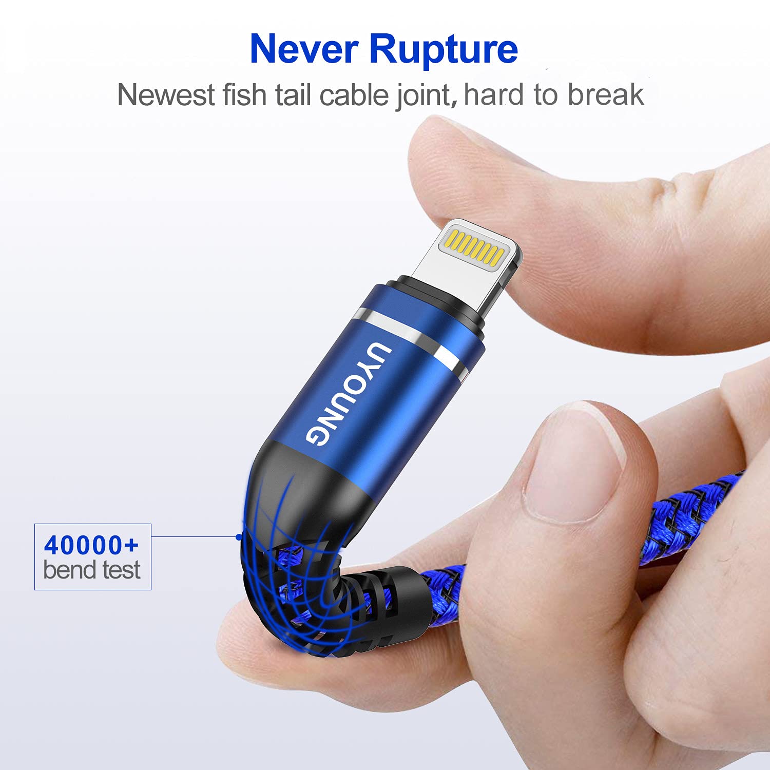 Cable Lightning de 3 pies, cable cargador para iPhone, color azul, compatible con Apple iPhone 12/11/X/XS/XR/XS Max/8/7/6/5S/SE/iPad Pro/Mini/Air