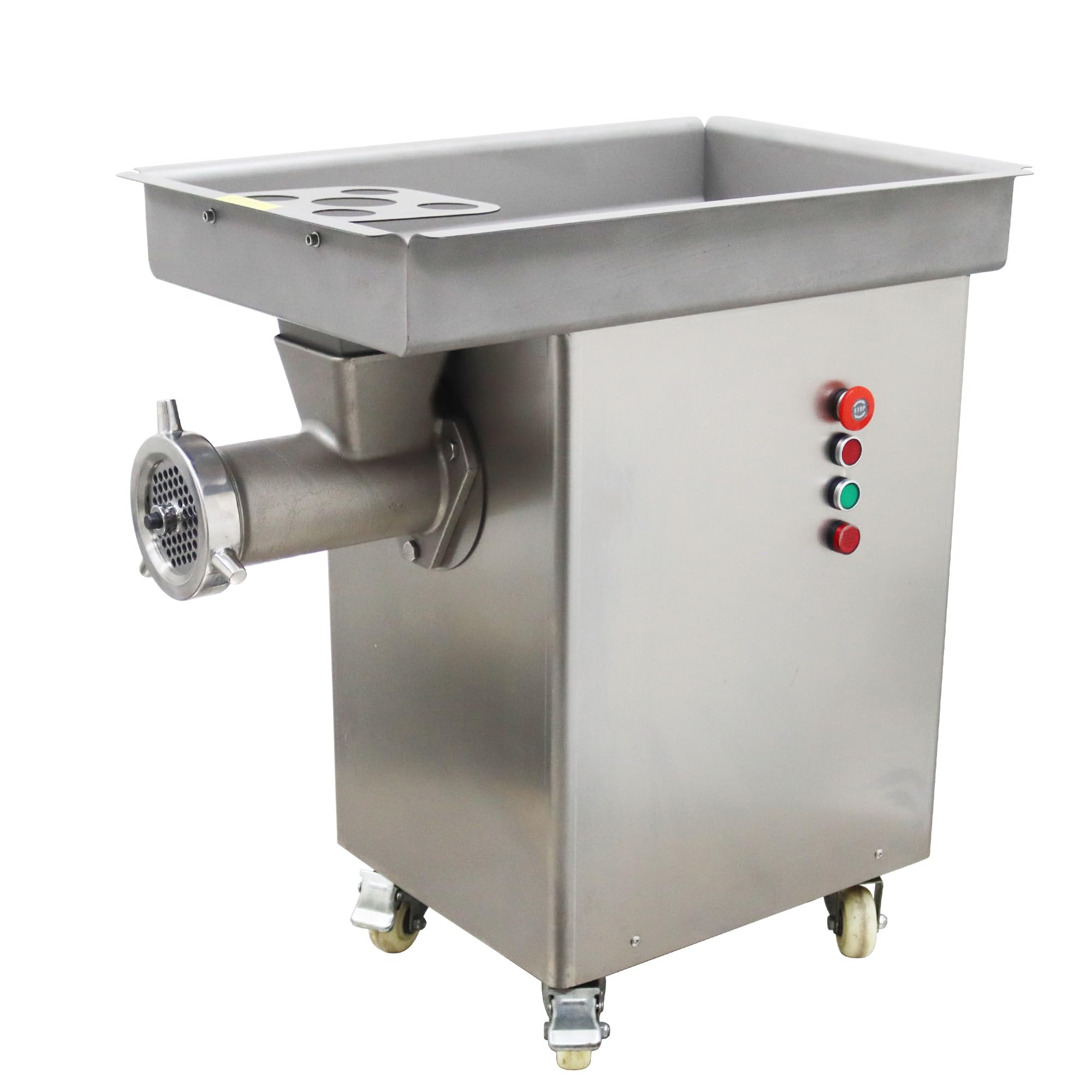 HQHAOTWU Commercial Meat Grinder Stainless Steel Meat Mincer Sausage Stuffer Filling Grinding Machine 8mm Sieve Plate for Supermarket, Restaurant Using 2200W 450KG/H