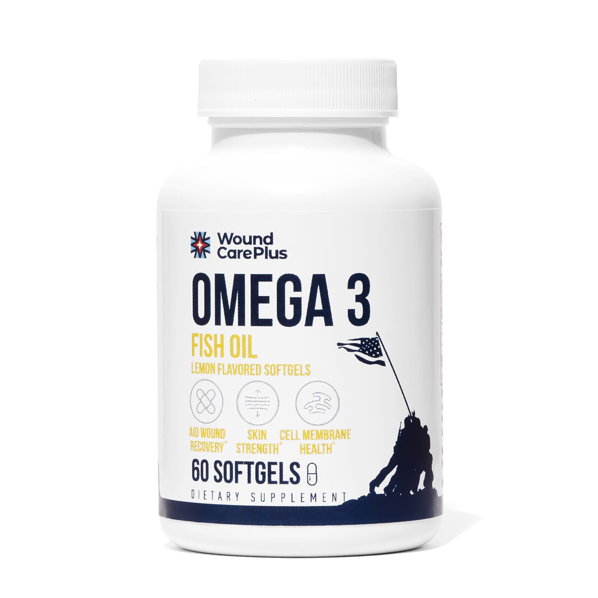 Wound Care Plus Omega-3 Fish Oil Supplement – High-Potency EPA & DHA Fatty Acids – Supports Heart Health, Inflammation Response & Skin Wellness – 90 Softgels – Non-GMO, Gluten-Free, Keto Friendly