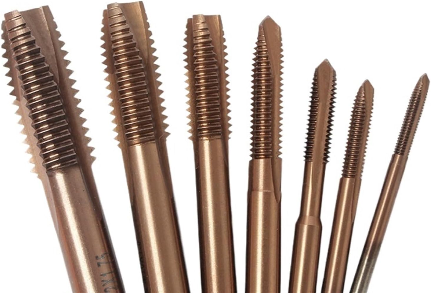 Cobalt Screw Thread Tap Drill Bits M35 Pointed Flute M2-M12 Machine Taps Right Hand 10Pcs(M5x0.8)