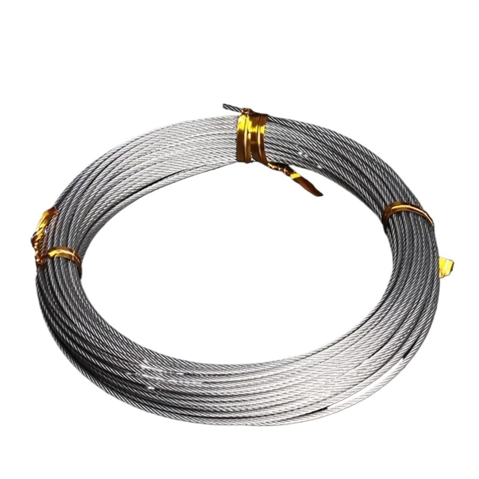 Cavo Acciaio,Corda metallica Fune metallica Uso apto para sollevamento morbido in acciaio inossidabile da 50M/100M/Filo para bucato 7 * 7 1mm/1,5mm/2mm(100m,Diameter 1.2mm)
