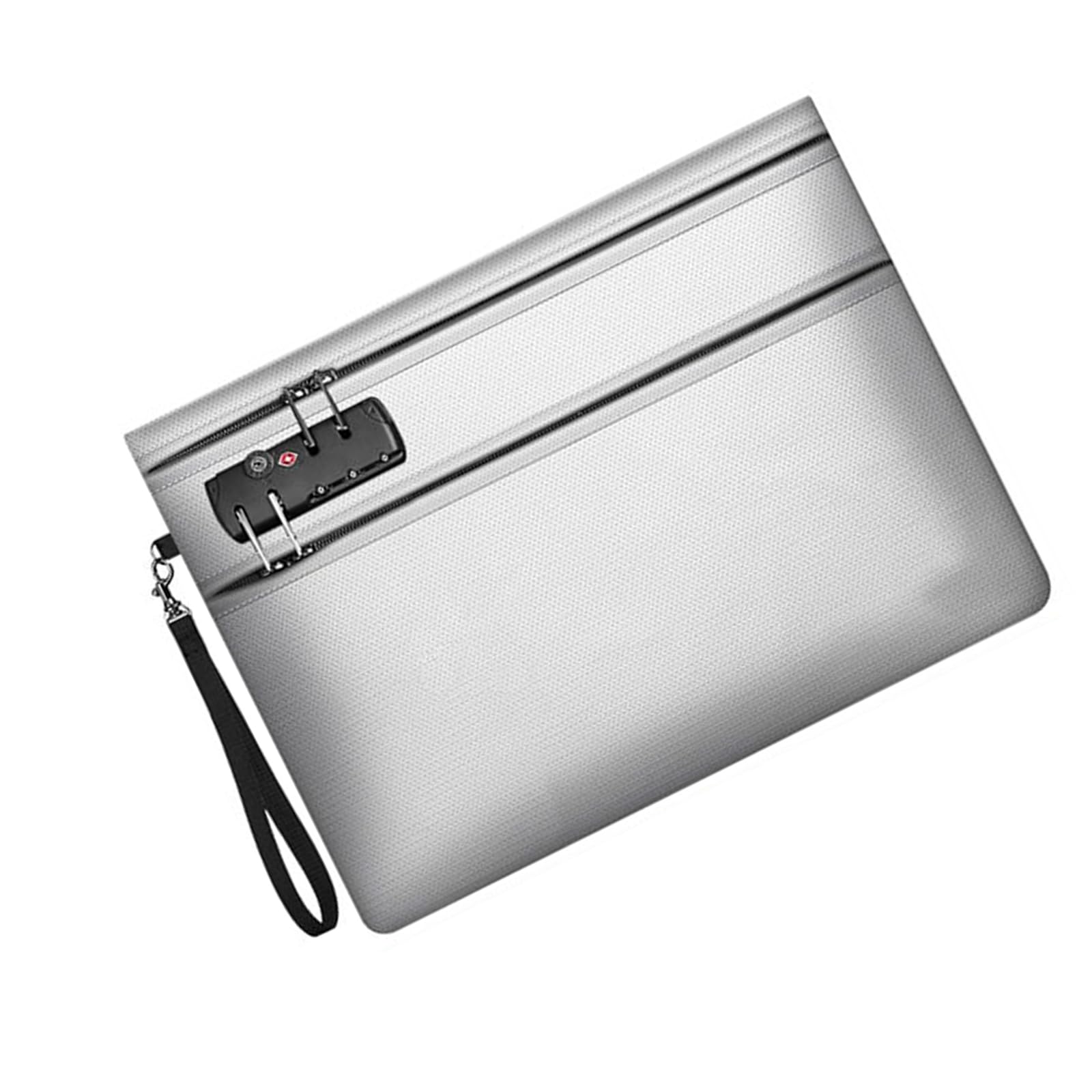 Custodia per archiviazione con cinturino da polso con chiusura con cerniera, custodia per documenti, borsa organizer piatta per viaggi a casa, custodia per documenti riservati, custodia