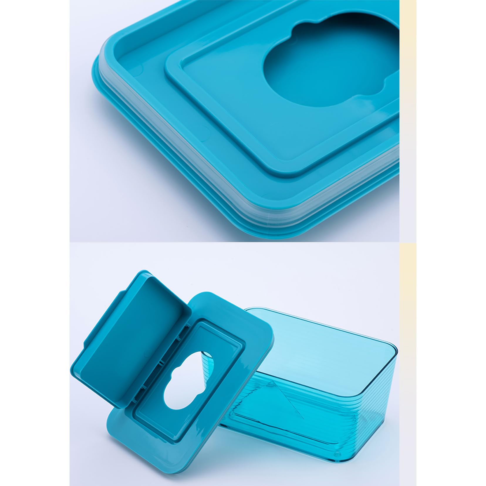 Caja de toallas húmedas, Dispensador de toallitas húmedas de escritorio selladas multicolor(Blu)