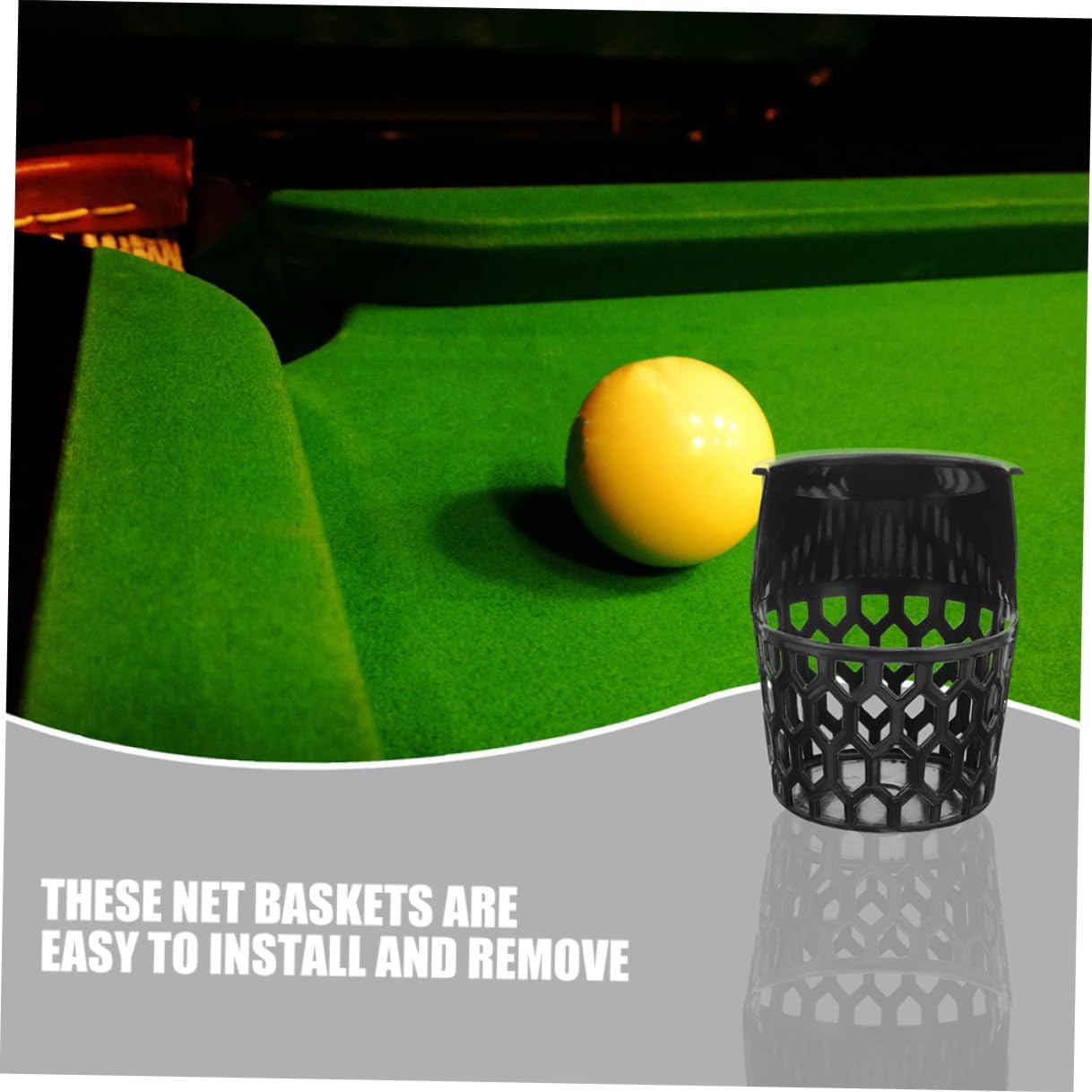 Billiard Pool Table Pockets Plastic Drop Ball Basket 165mm Height 2pcs Replacement Mesh Nets for Home and Game Room Use