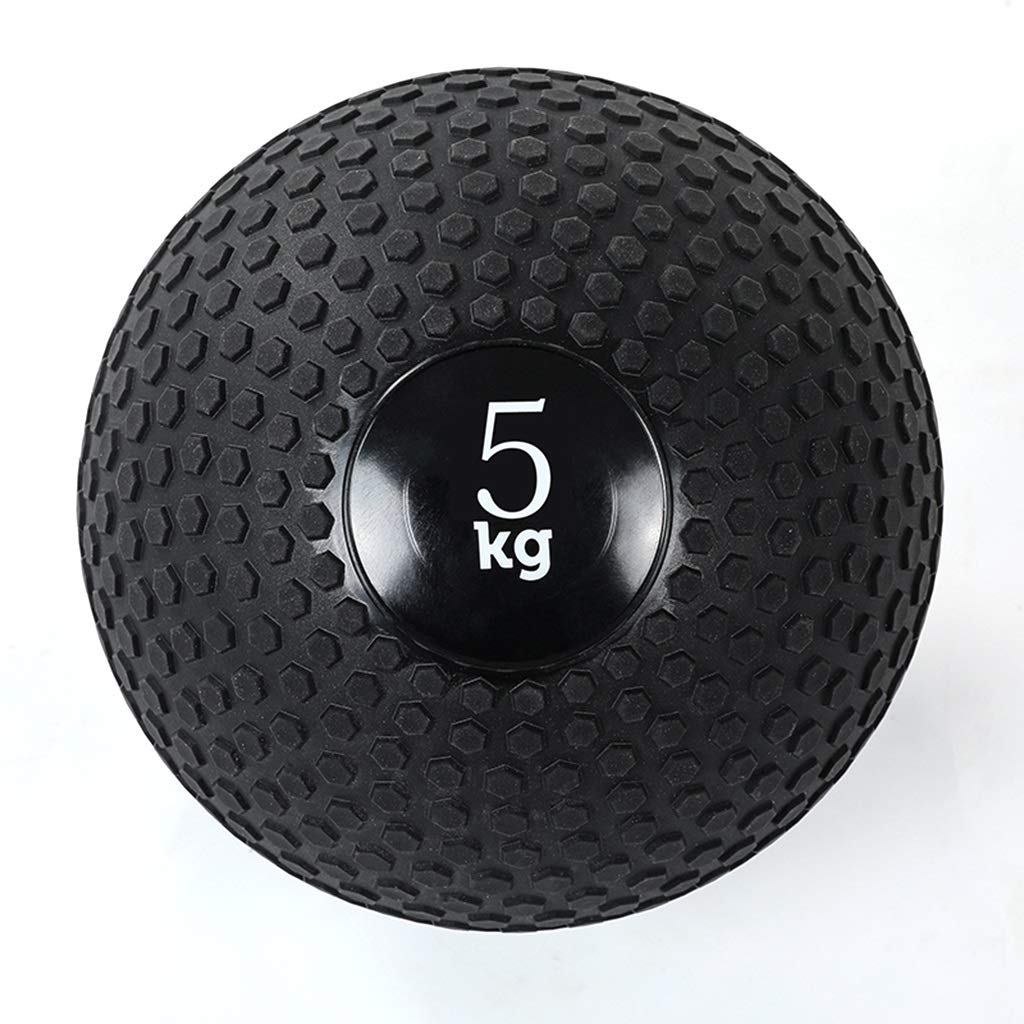 Palla mediche HUA Palla Medica Fitness da 5 kg, Palla Grand Slam, Esercizio Aerobico per Tutto Il Corpo, Palla per L'equilibrio per Allenamento della Forza Maschile E Femminile, Nera