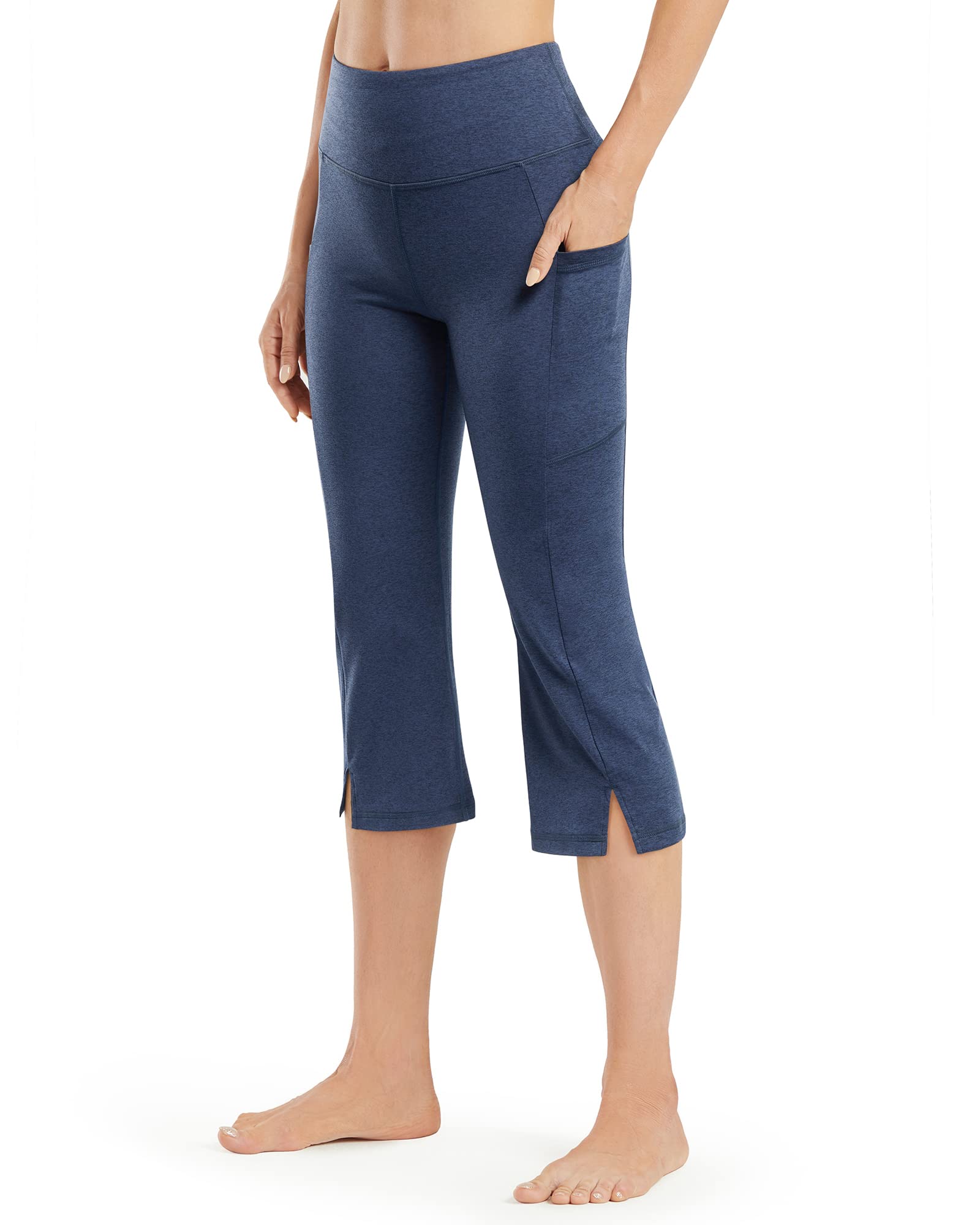 Promover Pantalones para Mujeres Bootcut de Yoga con Bolsillos Cintura Alta Flare Leggings Casual Pantalones de Trabajo Deportivo con Bolsillos Cintura Elástica para Jogging Fitness Correr