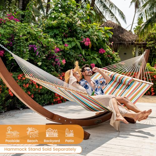 Image of Lazy Daze 12 FT Sunbrella Fabric Hammock, Non-Fading Double Outdoor Hammock