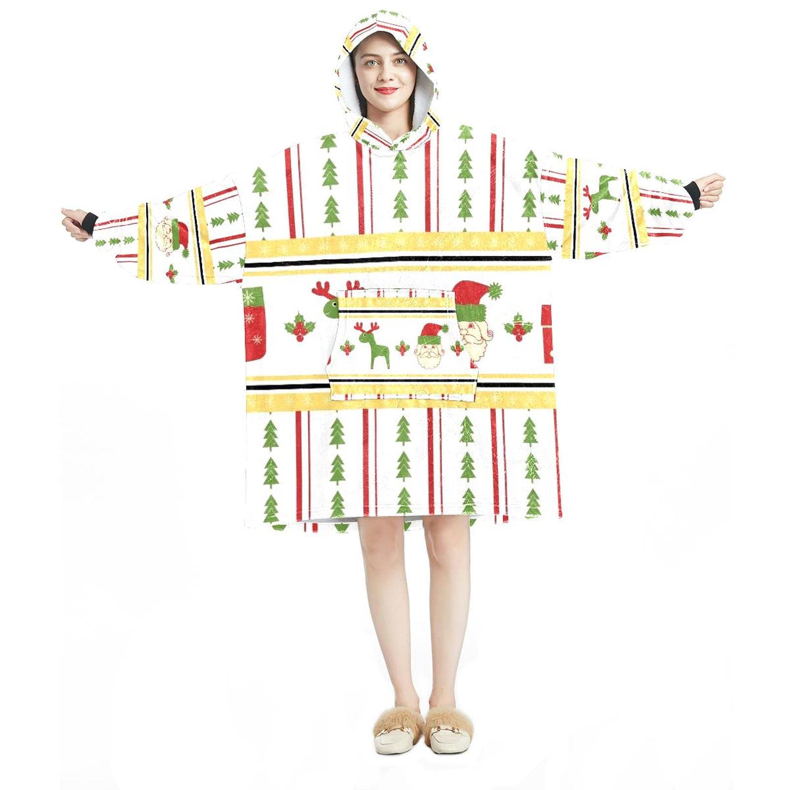 Sweat à capuche géant sapin de Noël pour des soirées d'hiver cocooning en famille