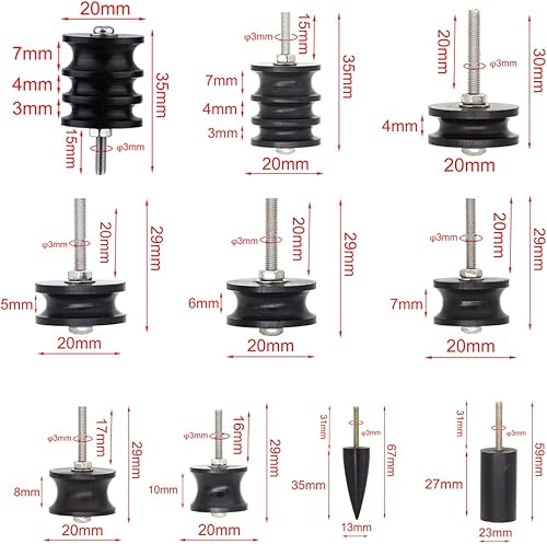Miniatura 5 de Brocas de cuero para bruñir, paquete de 10 unidades para herramientas rotativas, punta puntiaguda y puntas de pulido con múltiples ranuras para