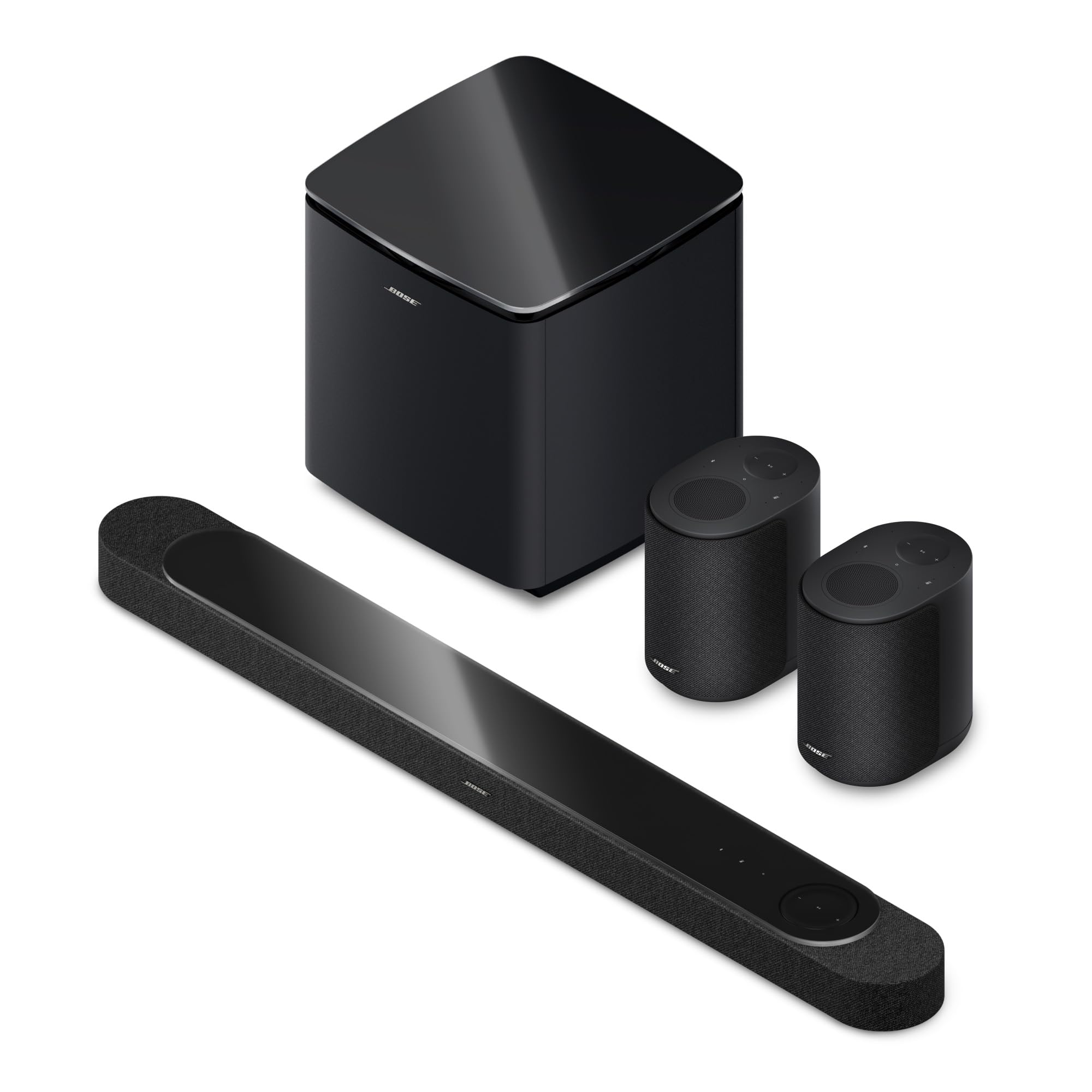 Home Theater Set (1 Lifestyle Ultra Soundbar, 2 Lifestyle Ultra Speakers, & 1 Subwoofer) TrueSpatial Audio, Dolby Atmos, Deep Bass, AirPlay & Google Cast, Black