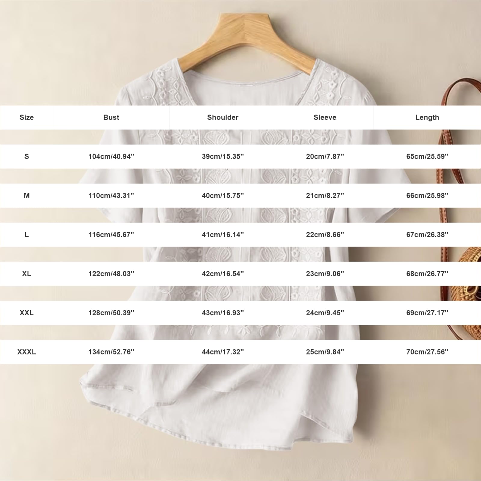 Generico Blusa Estiva Donna, Maniche Corte, Girocollo, Ricamo Traforato Decorativo per Outfit da Weekend (Azzurro 3X)