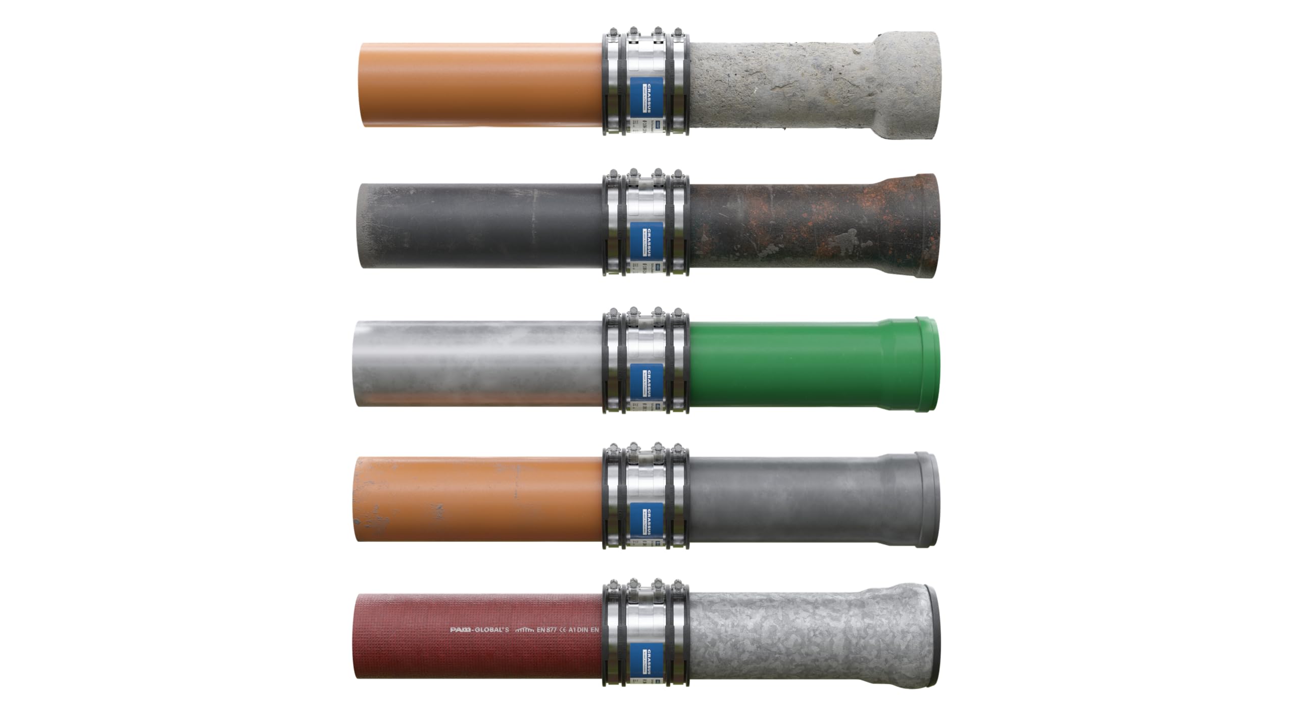 Crassus adapter do węża CSC 275 typ 2B, EPDM / V2A, 1 sztuka, 250-275 mm, CRA16221