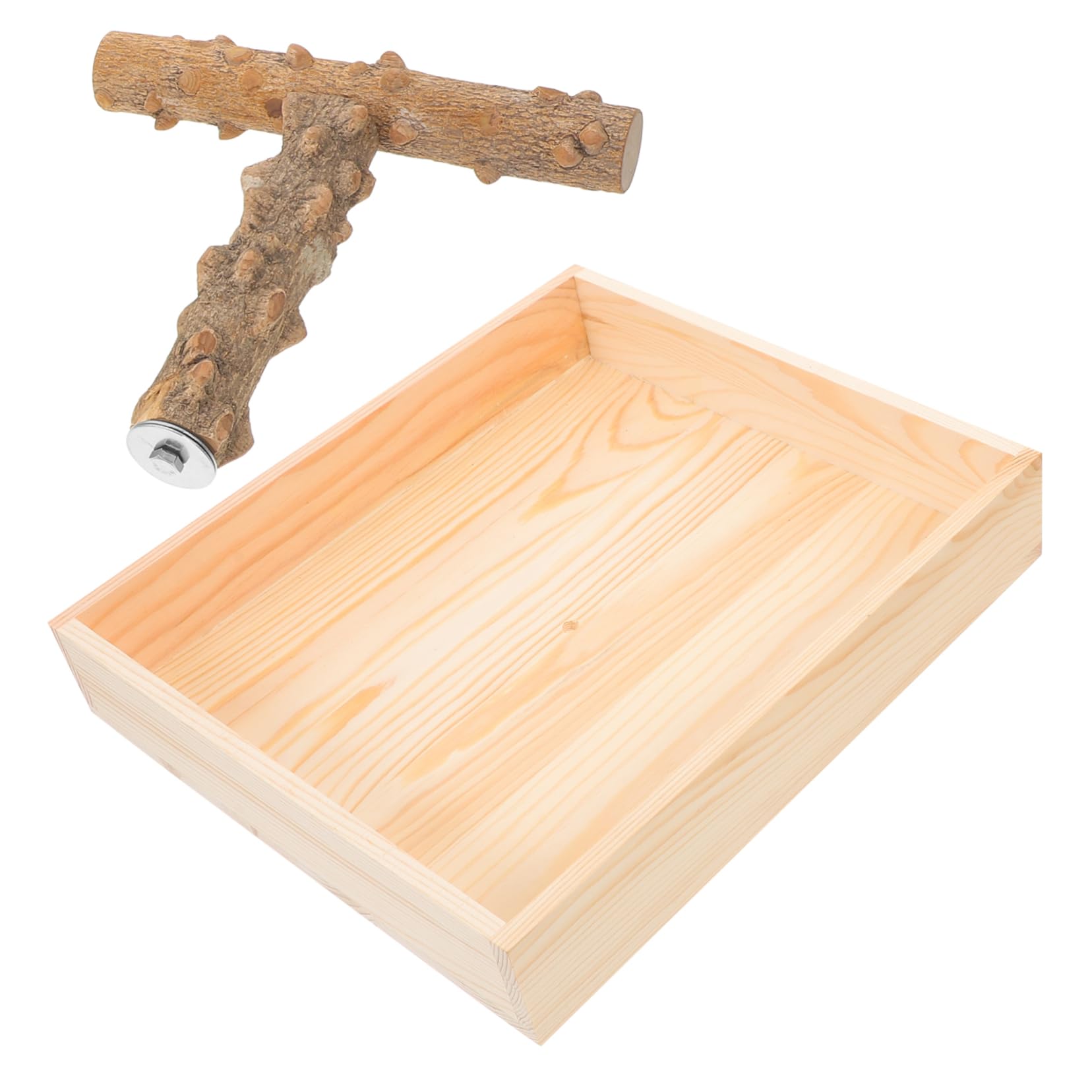 Toyvian Perchoir à Oiseaux en Bois Naturel pour Table Stable et Jeu pour Perruches