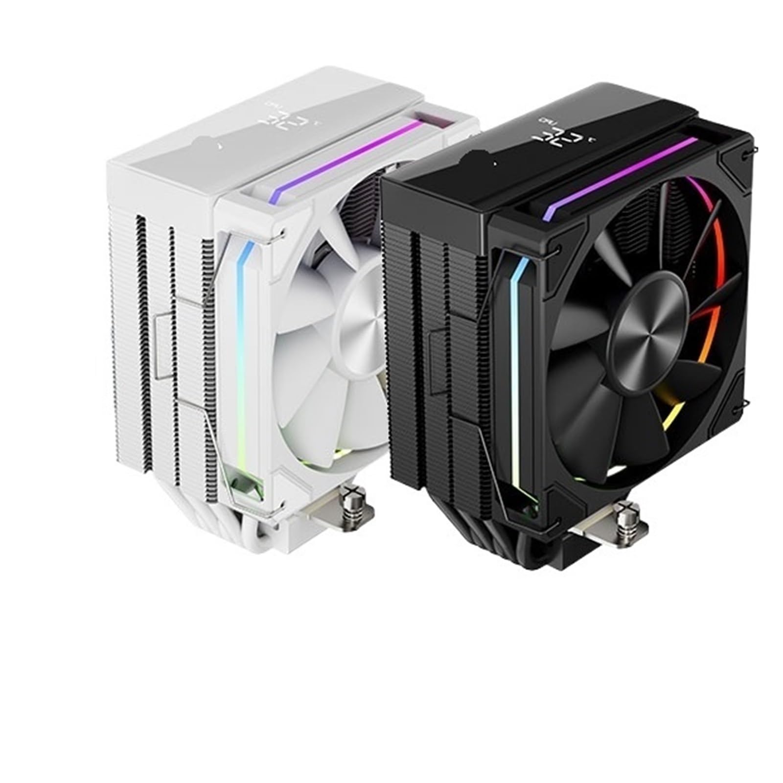JJKKOZVQF 1PCS 120 digital display 6*Φ6MM direct touch heat pipe single fan supports LGA1851/1700 AM5(B1ack)