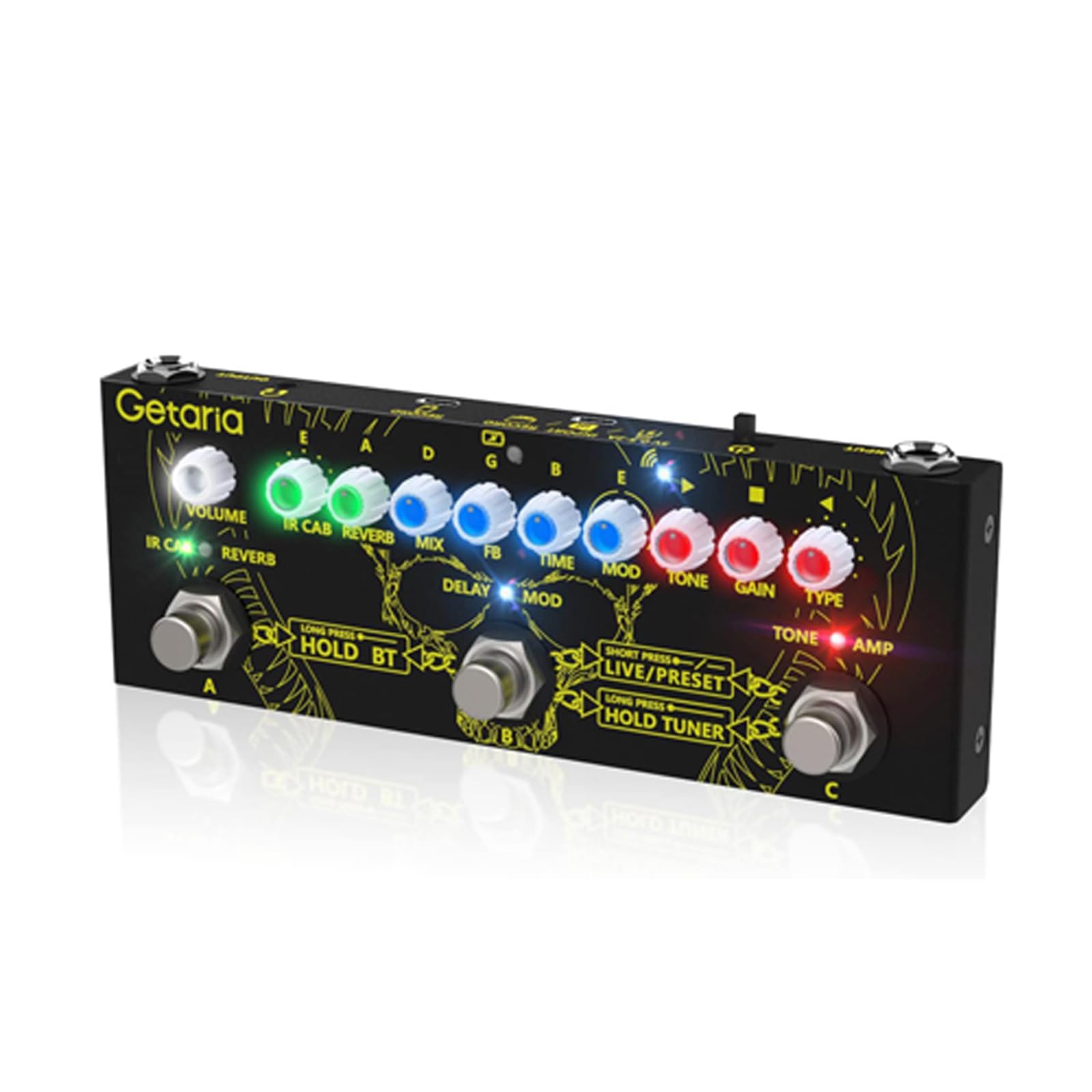 Guitar Multi Effects Pedal IR Cab Electric Guitar Pedals Multi Effects Processor Delay Reverb Pedals Overdrive Pedal for Bass Guitar