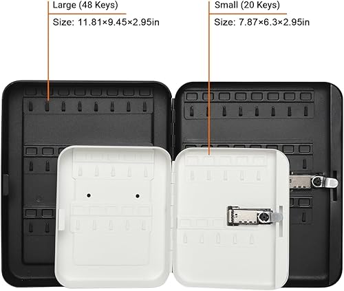 Miniatura 8 de Kasten Soporte de pared para gabinete de llaves con cerradura de combinación, caja organizadora de llaves con 20 ganchos para llaves, 7.87 x 6.30 x
