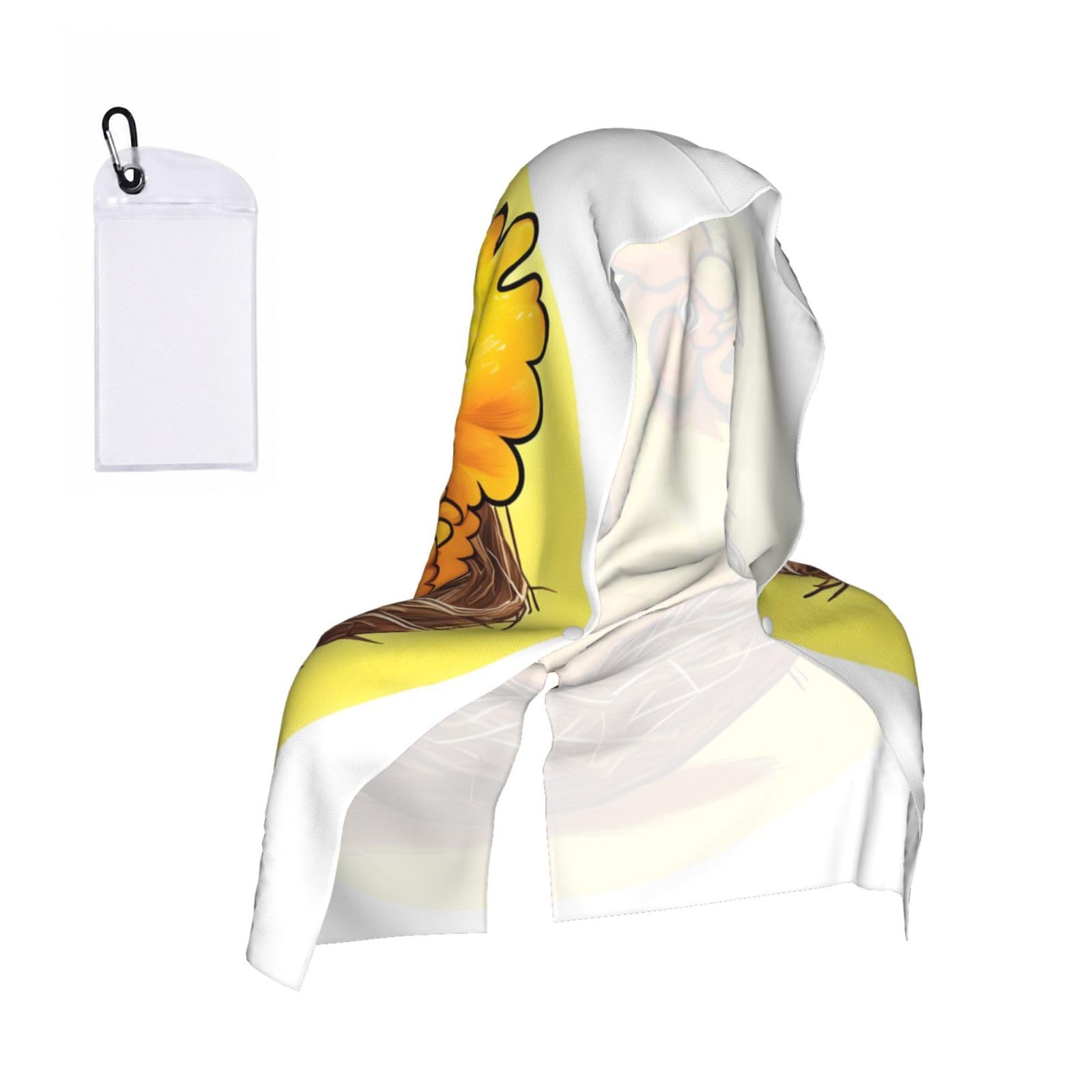 CNTDBU Bird's Nest Golden Chicken Cooling Towel Hooded-Instant Chill Neck Cover for Sports, UV Cooling Rag for Running Gym
