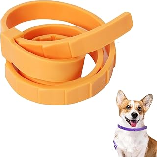 Tier-Herzen NaturalDefense - 8+ Monate Schutz gegen Zecken und Flöhe, Einstellbares & Wasserfestes Design (Orange)