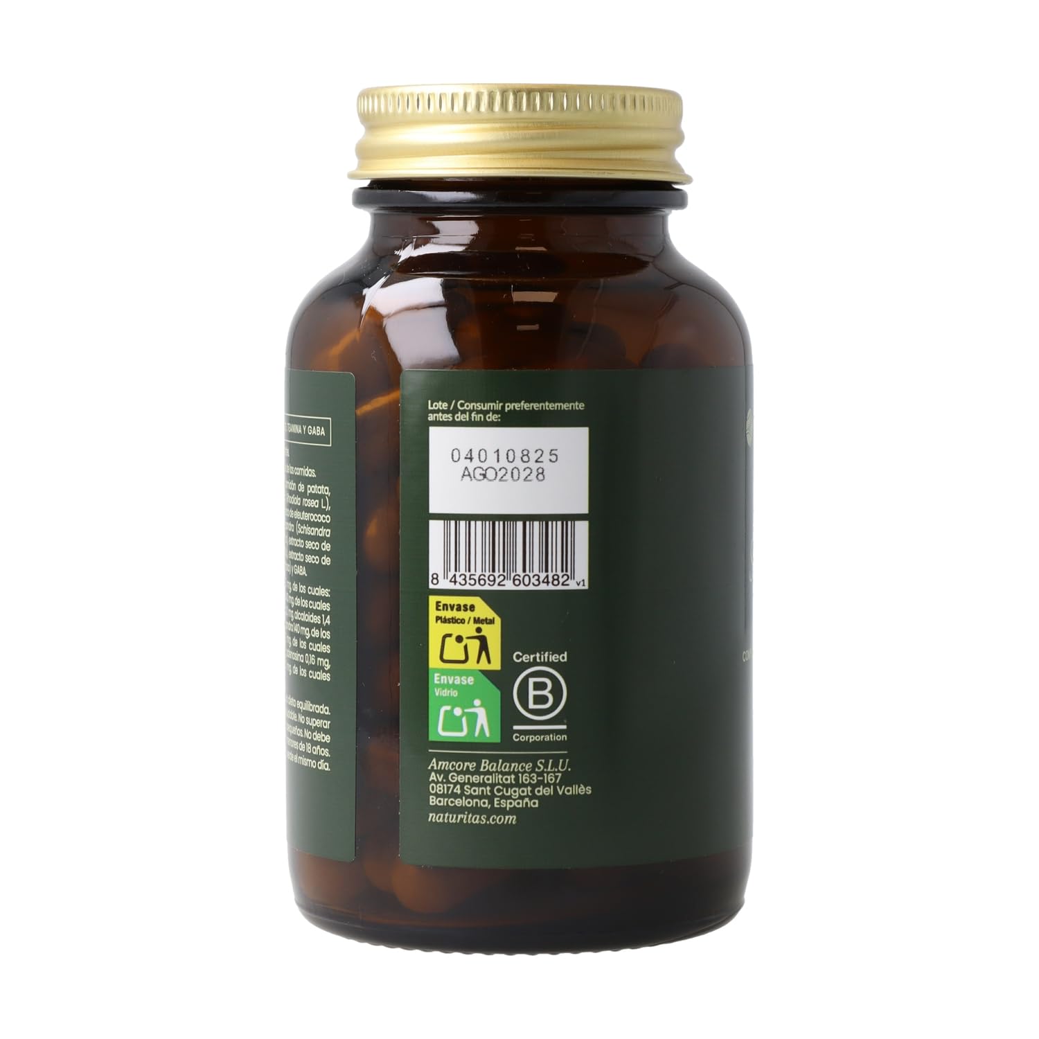 Stress - Ashwagandha, Rodiola, GABA y Hongos Medicinales | 60 cápsulas | Naturitas Essentials | Ashwagandha + Rodiola + GABA | Fórmula adaptógena anti-estrés | Fitoterapia