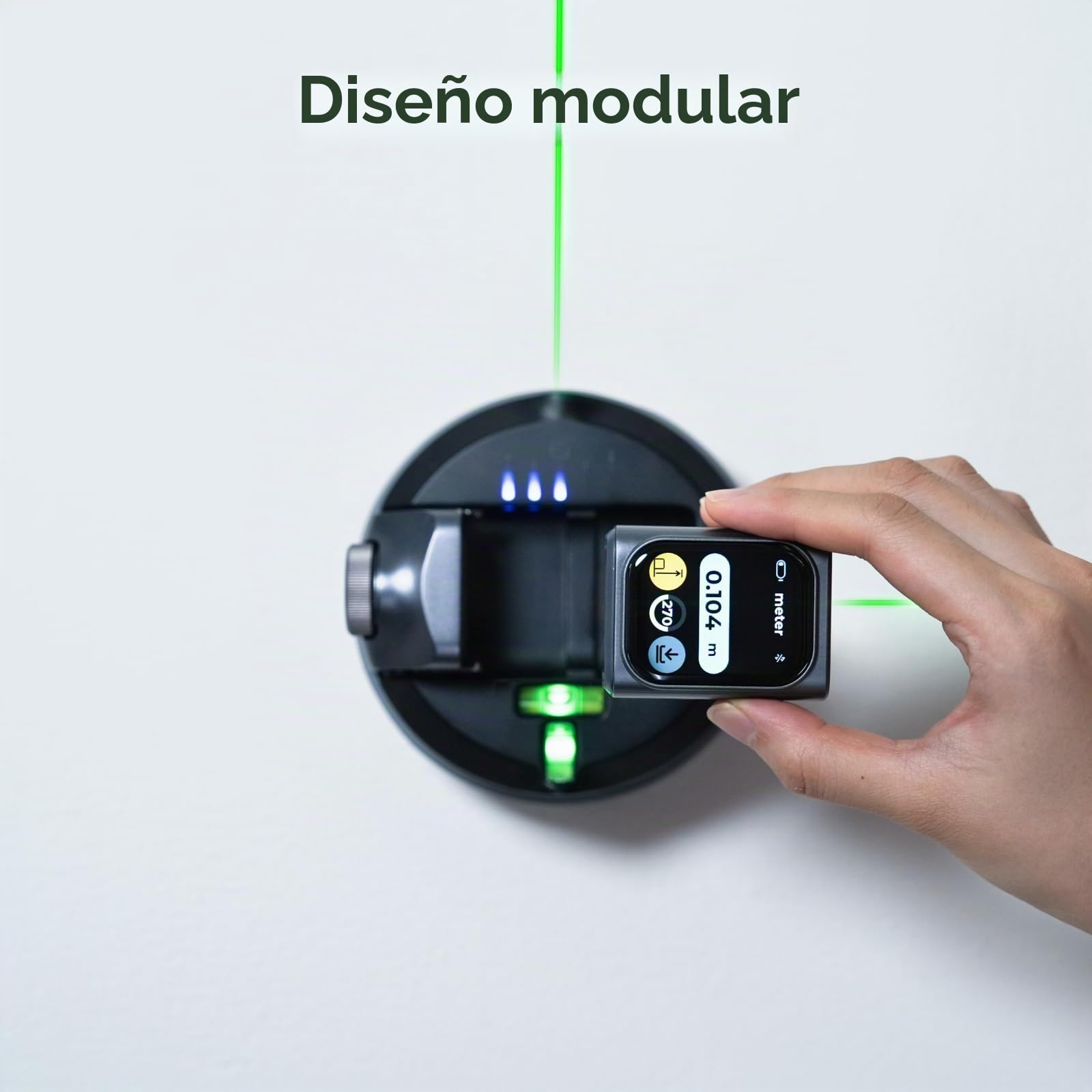 M-Cube02 - Nivel láser con medición láser verde de 50 m, rotación de 360° para medición P2P y buscador central, nivel de montaje en pared para colgar fotos, renovación y bricolaje, aplicación